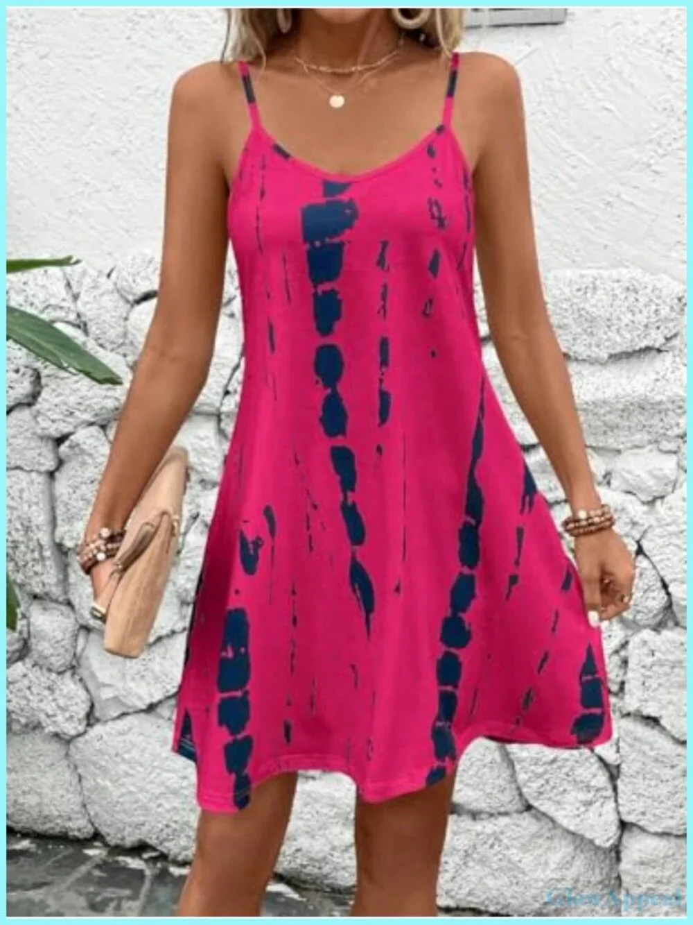 Women's Spaghetti Strap Flowy Mini Sundress Casual Beach Dress